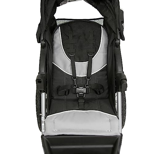Baby Trend Expedition Jogging-Kinderwagen Phantom – Leichter All-Terrain-Jogger mit feststellbarem Schwenkrad, kompatibel mit Babyschalen, 5-Punkt-Gurt, zusätzlicher Stauraum, verstellbares Verdeck