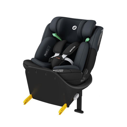 Maxi-Cosi Emerald 360 S i-Size, Autositz 360 Grad drehbar, 0–12 Jahre (40–150 cm), Auto Kindersitz, Baby Autositz, FlexiSpin-Drehung, 4 Liegepositionen, G-CELL Seitenaufprallschutz, Tonal Black
