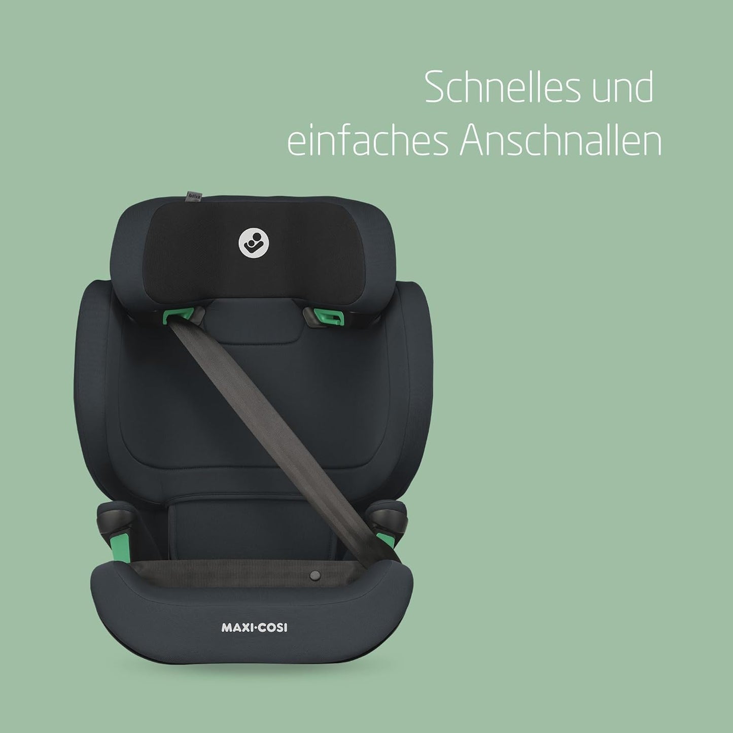 Maxi-Cosi RodiFix M i-Size, Kindersitz mit hohem Rücken, 3,5–12 Jahre, 100–150 cm, ISOFIX-Kindersitz, G-CELL Seitenaufprallschutz, verstellbare Höhe, schnelles und einfaches Anschnallen, Basic Grey