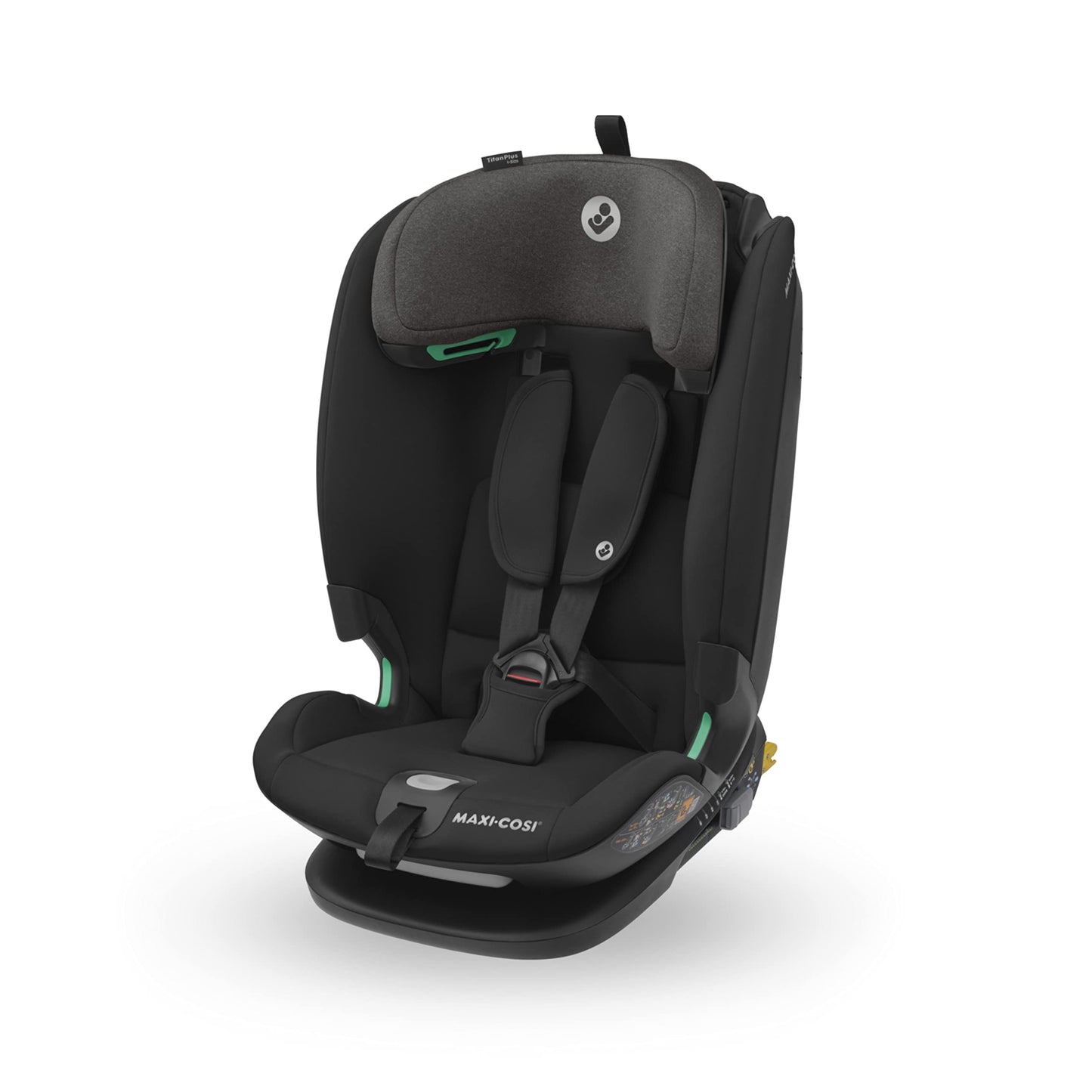 Maxi-Cosi Titan Plus i-Size, mitwachsender Kinderautositz, 15 Monat-12 Jahre (76-150 cm), G-CELL-Seitenaufprallschutz, 4 Liegepositionen, weiche Schaumstoffpolster in Kopfstütze, Authentic Black