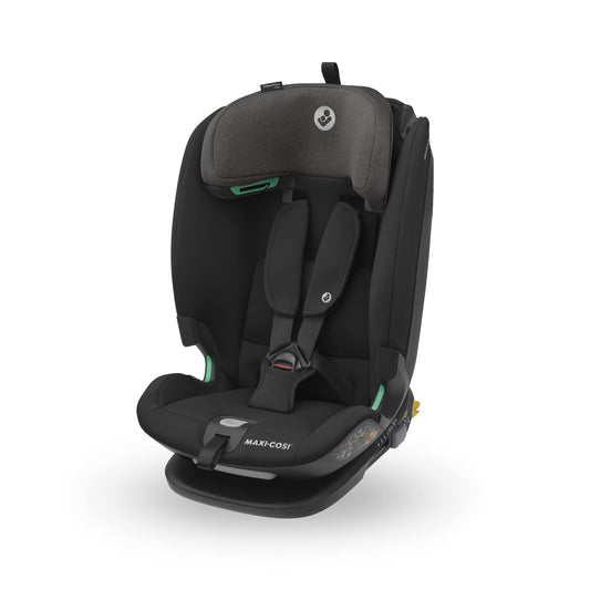 Maxi-Cosi Titan Plus i-Size, mitwachsender Kinderautositz, 15 Monat-12 Jahre (76-150 cm), G-CELL-Seitenaufprallschutz, 4 Liegepositionen, weiche Schaumstoffpolster in Kopfstütze, Authentic Black