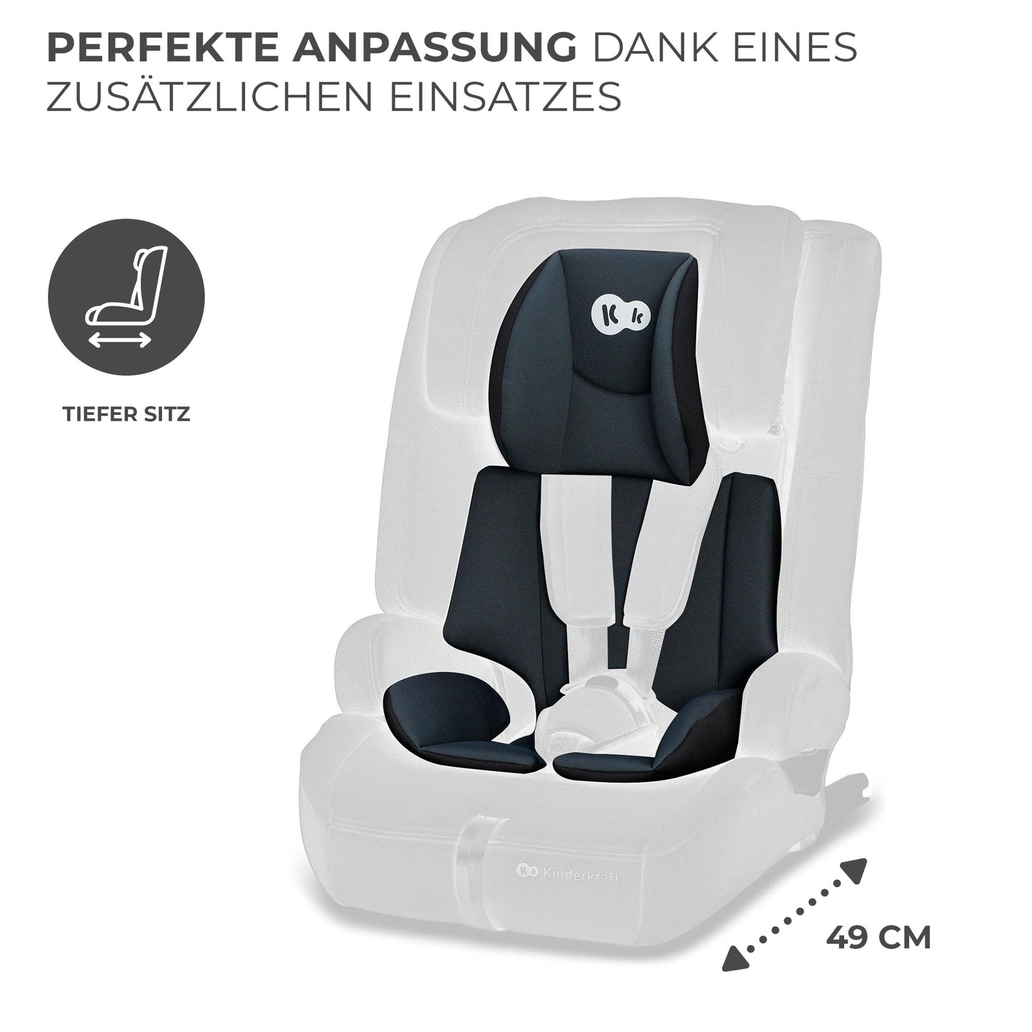 Kinderkraft SAFETY FIX 2 I-SIZE Kindersitz mit ISOFIX - 76-150cm, Schwarz