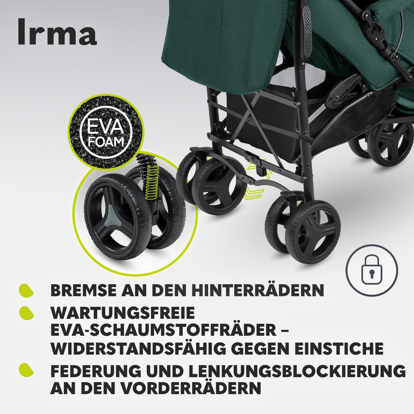 Lionelo Wózek spacerowy Irma Green Forest